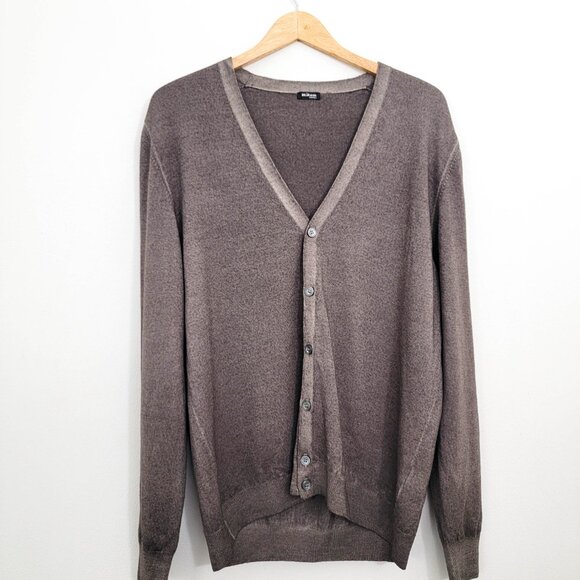 Kiton Virgin Wool Cardigan Sweater Tan Brown 54 XXL - Picture 1 of 10